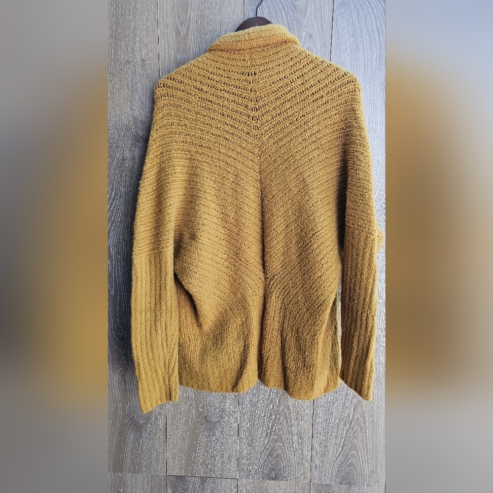 Anthropologie Alpaca Wool Mustard Open-Front Cardigan So Soft - Picture 3 of 5